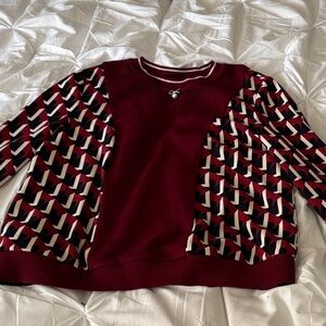 Naersi Elegant Burgundy Patterned Women's Sweater